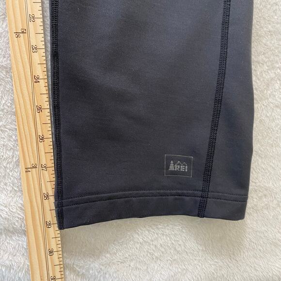 REI Straight Leg Athletic Pants Women M Black High‎ Waisted Zipper Leg Stretch - Picture 12 of 12